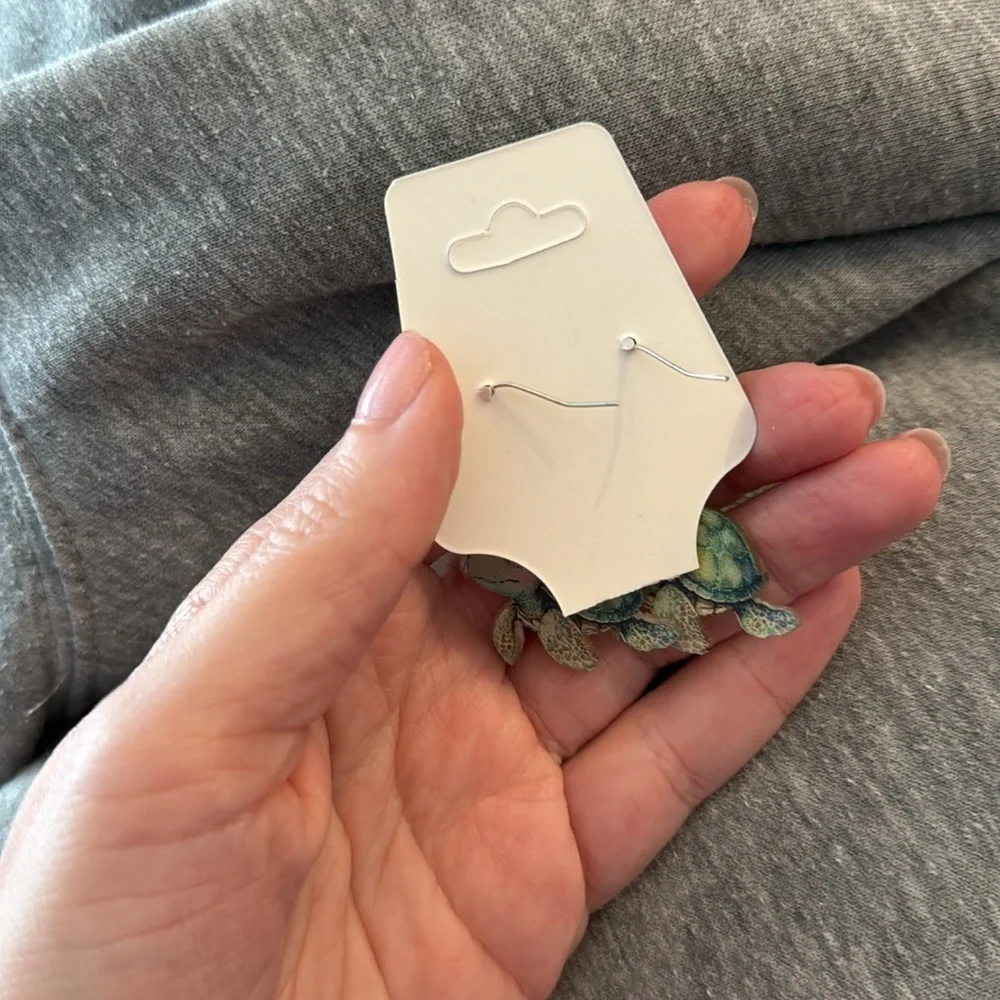 🛍️BUNDLE 3 for $17 TURTLES cute earrings kawaii food animal - Picture 2 of 2